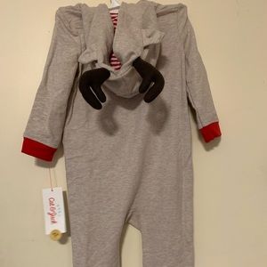 reindeer pajamas with antler hoodie